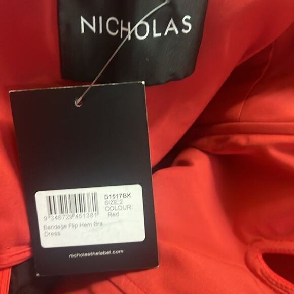 NICHOLAS BANDAGE NWT FLIP HEM BRA RED DRESS SIZE 2 - Picture 6 of 12